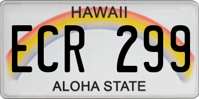 HI license plate ECR299