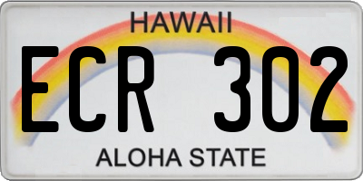 HI license plate ECR302