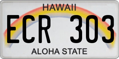 HI license plate ECR303