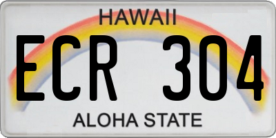 HI license plate ECR304