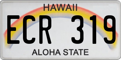 HI license plate ECR319