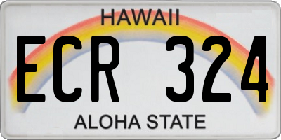 HI license plate ECR324