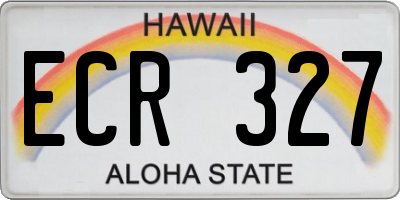 HI license plate ECR327