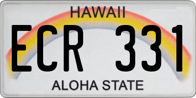 HI license plate ECR331