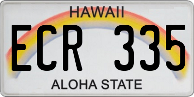 HI license plate ECR335