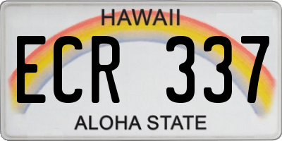 HI license plate ECR337