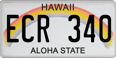 HI license plate ECR340