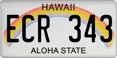 HI license plate ECR343