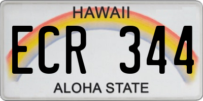 HI license plate ECR344