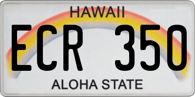 HI license plate ECR350