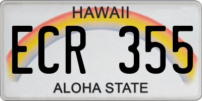 HI license plate ECR355