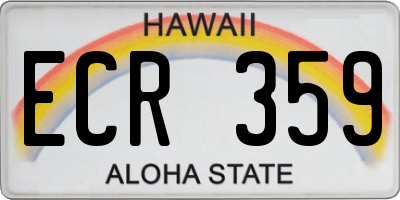 HI license plate ECR359