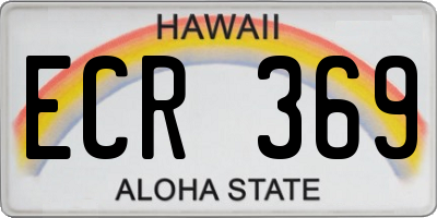 HI license plate ECR369