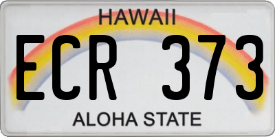 HI license plate ECR373