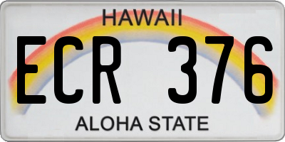 HI license plate ECR376