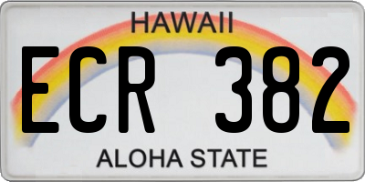 HI license plate ECR382