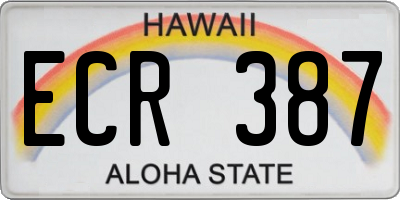 HI license plate ECR387