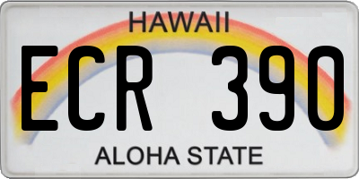HI license plate ECR390