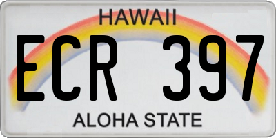 HI license plate ECR397