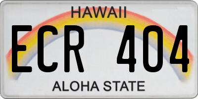 HI license plate ECR404