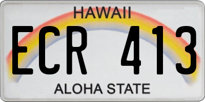 HI license plate ECR413