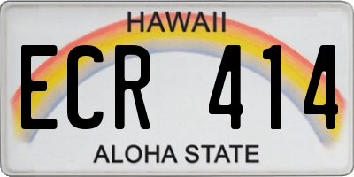 HI license plate ECR414