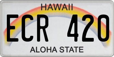 HI license plate ECR420