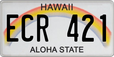 HI license plate ECR421