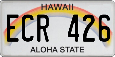 HI license plate ECR426
