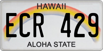 HI license plate ECR429