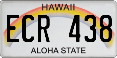 HI license plate ECR438