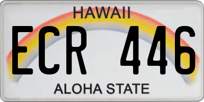 HI license plate ECR446
