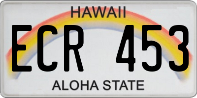 HI license plate ECR453