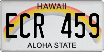 HI license plate ECR459