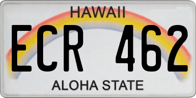 HI license plate ECR462