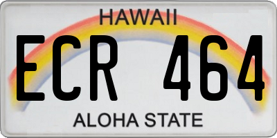 HI license plate ECR464