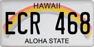 HI license plate ECR468