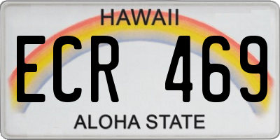 HI license plate ECR469