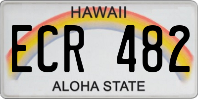 HI license plate ECR482