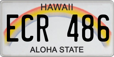 HI license plate ECR486