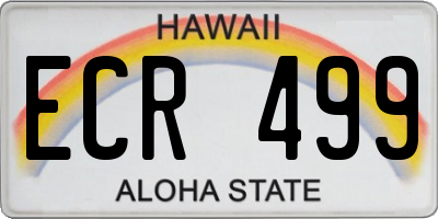 HI license plate ECR499
