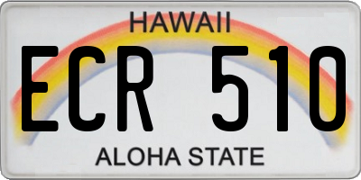HI license plate ECR510