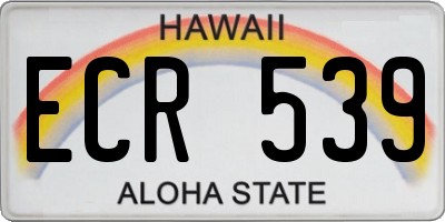 HI license plate ECR539