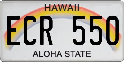 HI license plate ECR550
