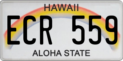 HI license plate ECR559