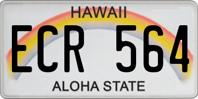 HI license plate ECR564
