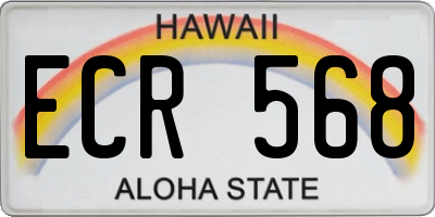 HI license plate ECR568