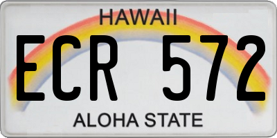 HI license plate ECR572