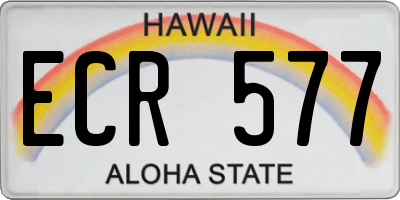 HI license plate ECR577