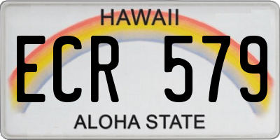 HI license plate ECR579